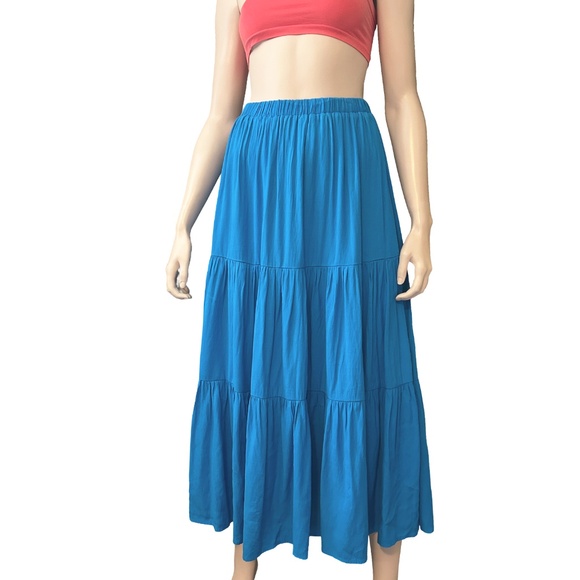 Princess Polly Skirt Allie Tiered Layered Maxi Skirt Rayon Flowy Angelic NWOT - Picture 2 of 13